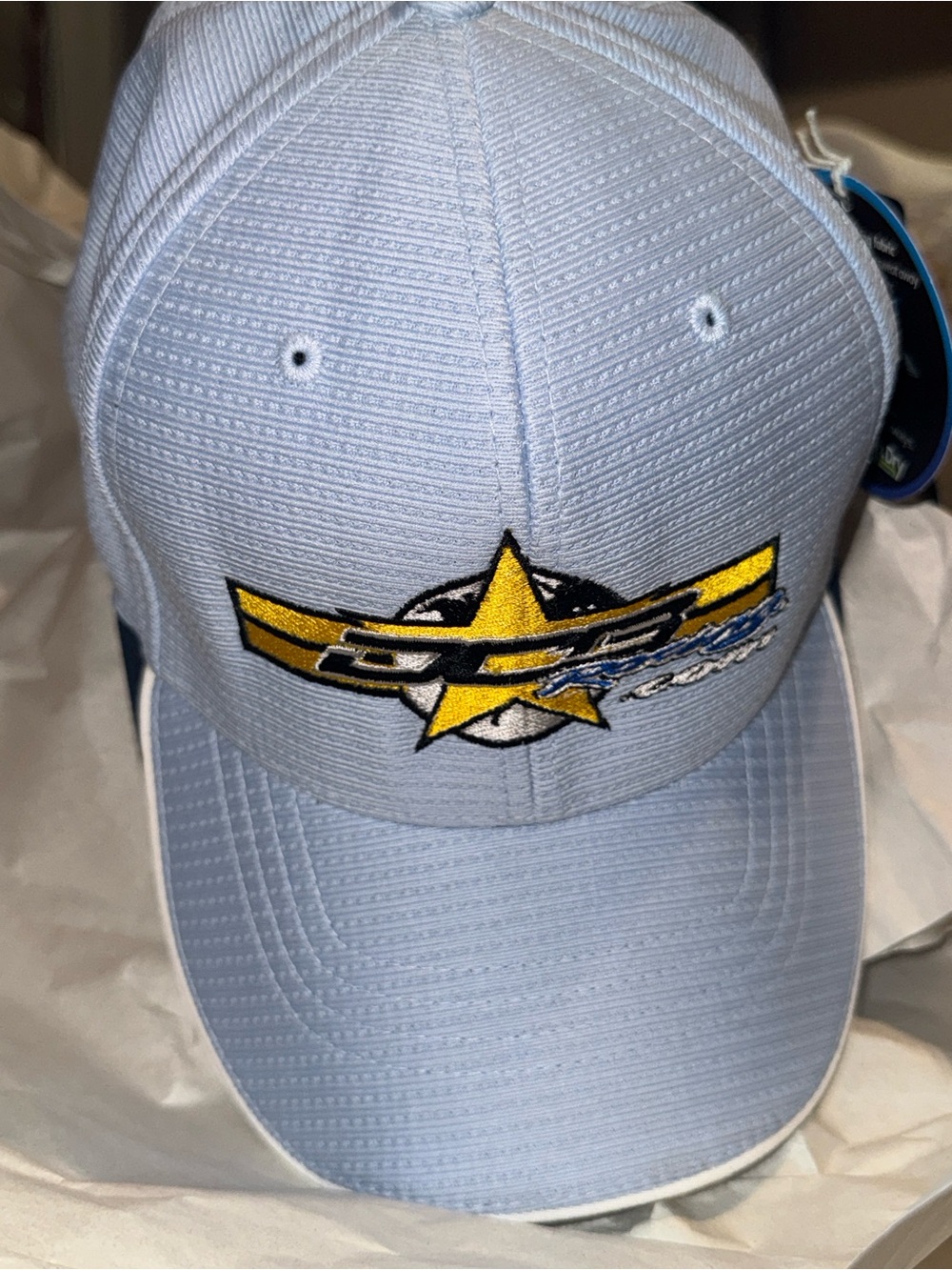 Horse-Racing-Trainer- Light Blue Embroidered Star Logo DoB Baseball Cap